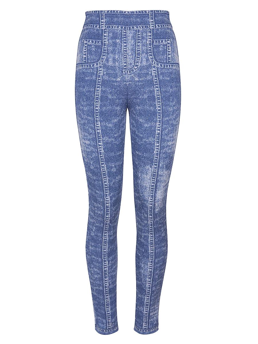 Womens Trompe Loeil Denim Leggings Product Image