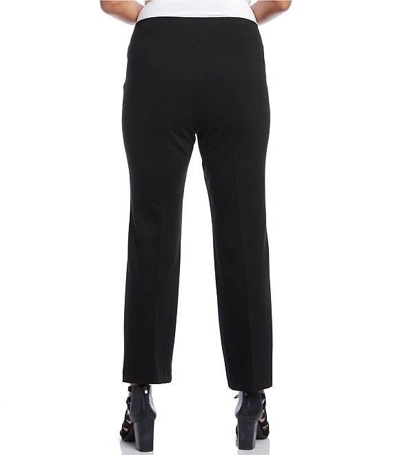 Karen Kane Plus Size Wonder Knit Slim Straight Ankle Pants Product Image