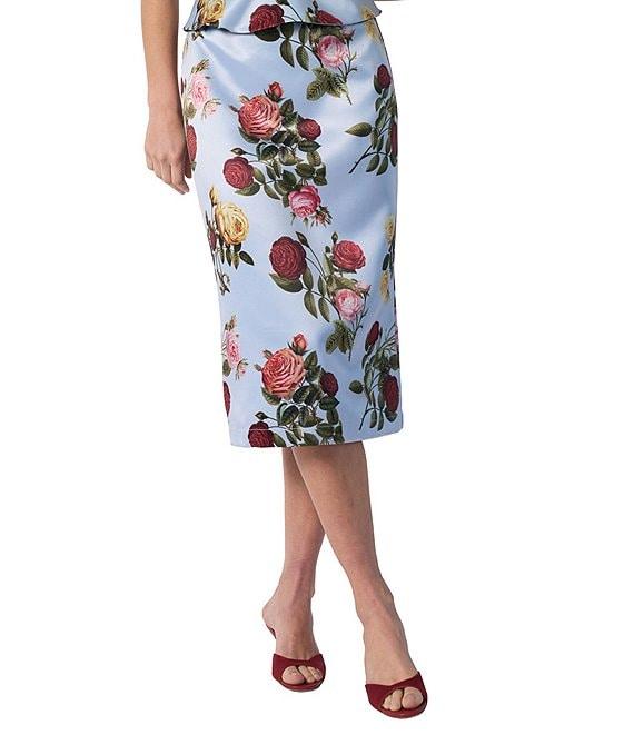 Damaris Bailey Coordinating Delicias Rose Print Pencil Midi Skirt Product Image