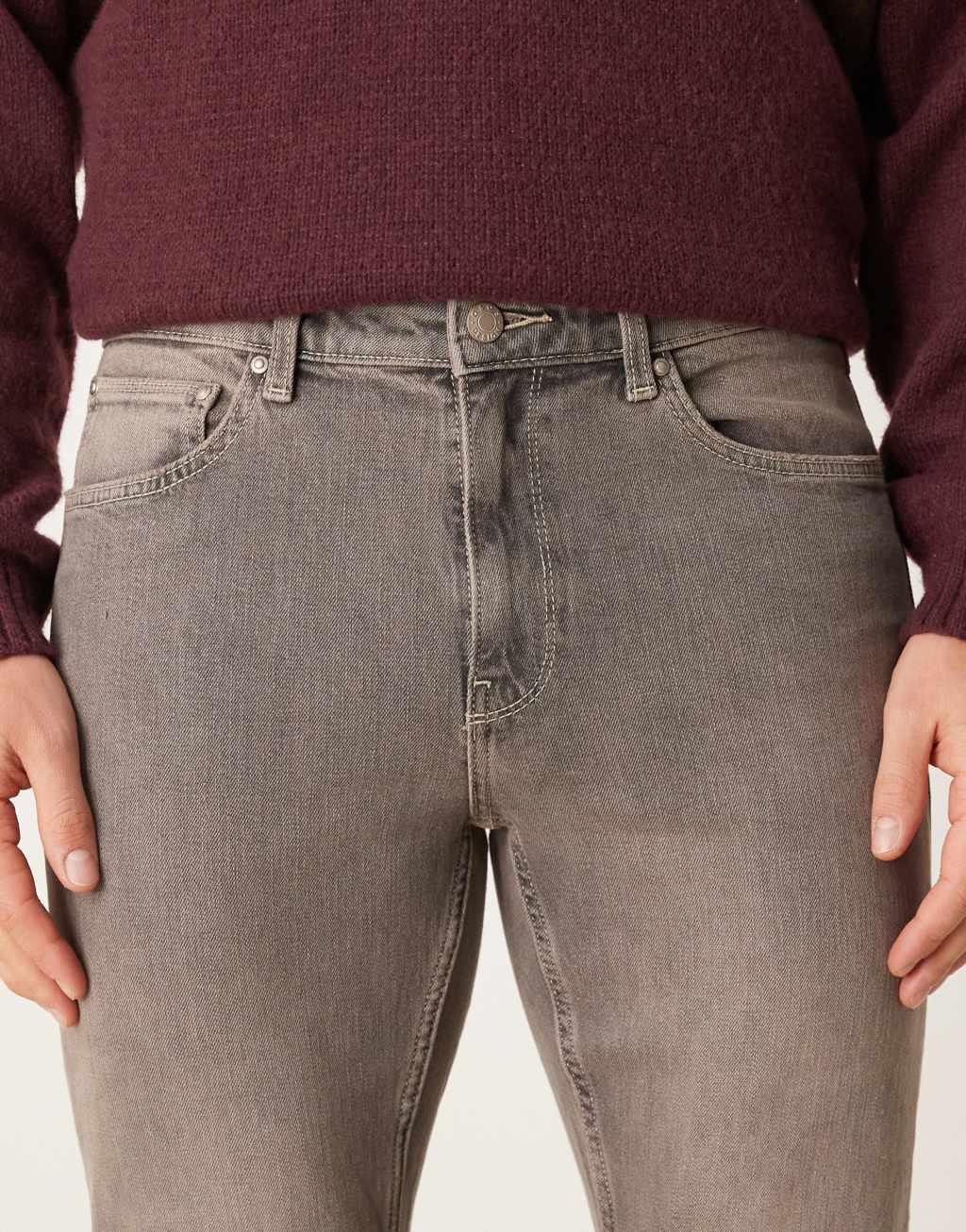 ASOS DESIGN stretch flare jeans in washed gray Product Image