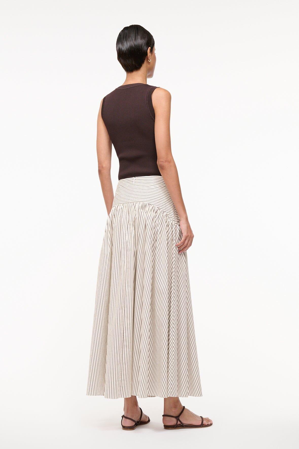 PROCIDA SKIRT | IVORY DARK OAK MICRO STRIPE Product Image