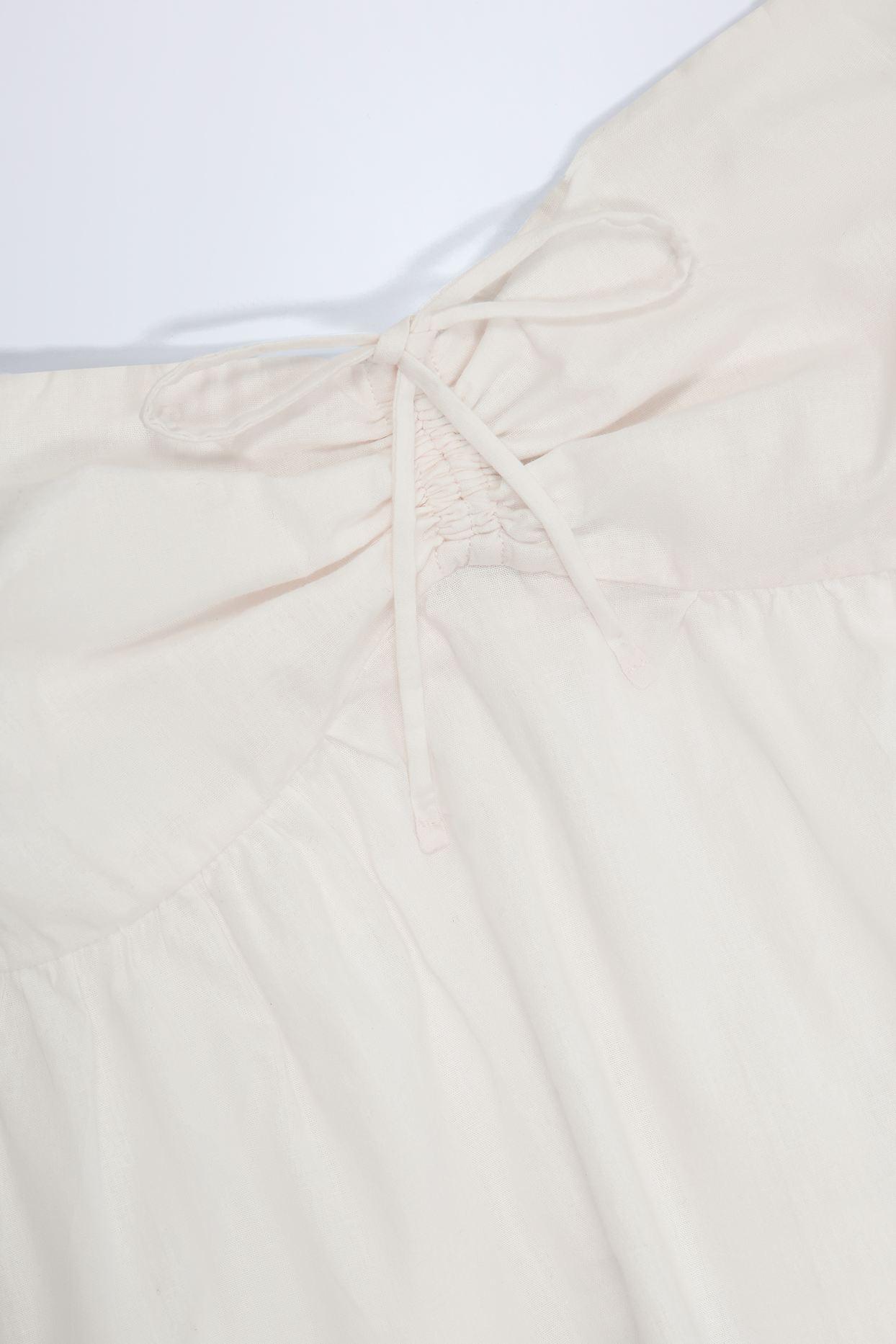 Tie-Front Strapless Cotton-Poplin Crop Top in White Product Image