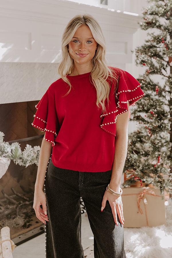 Social Hour Pearl Embellished Top Product Image