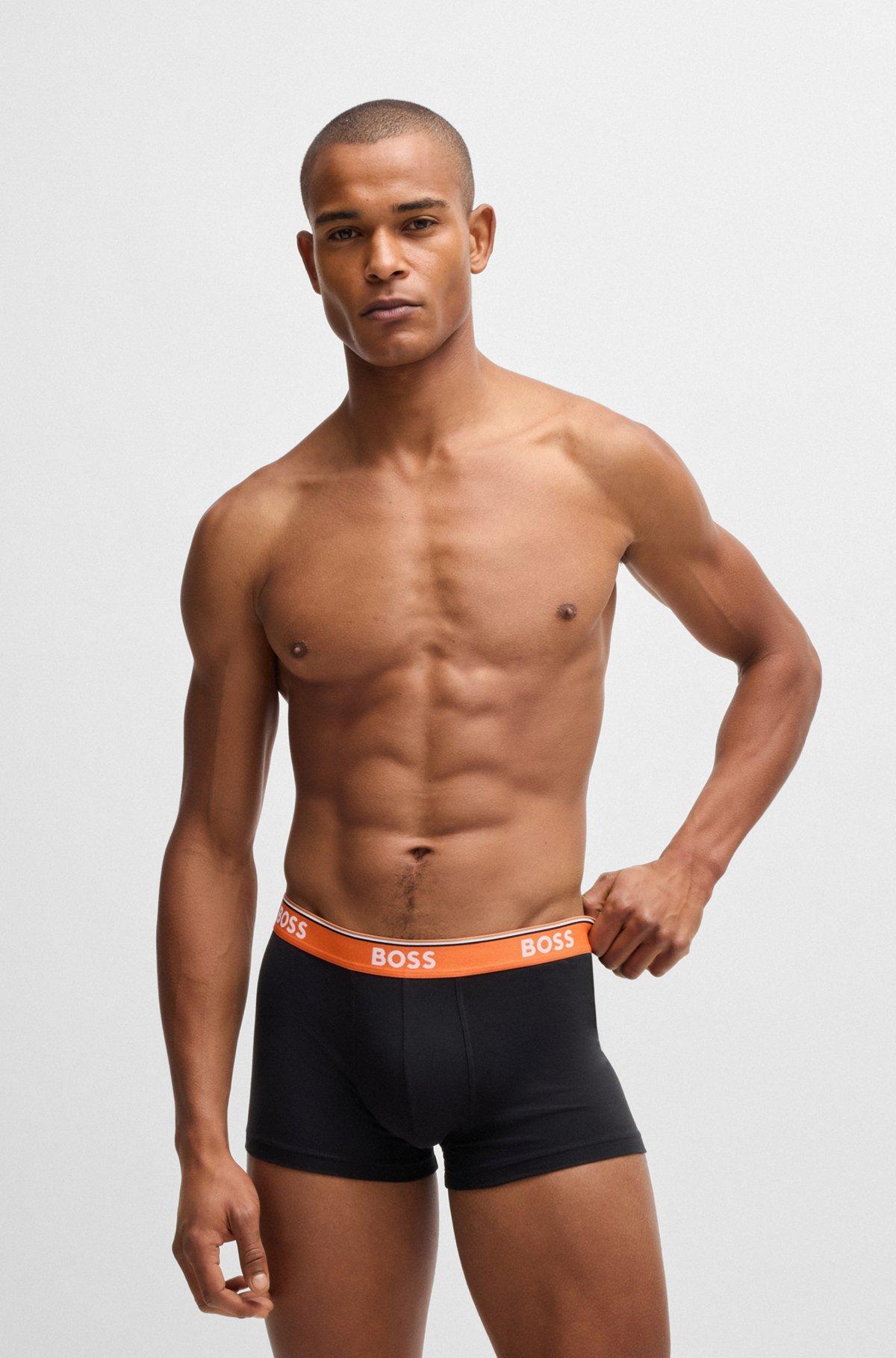 Three-pack of stretch-cotton trunks with logo waistbands Product Image
