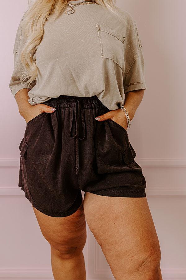 The Aleena High Waist Shorts In Vintage Black Curves Product Image