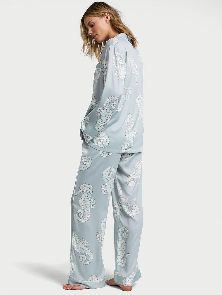Glazed Satin Long Pajama Set Product Image
