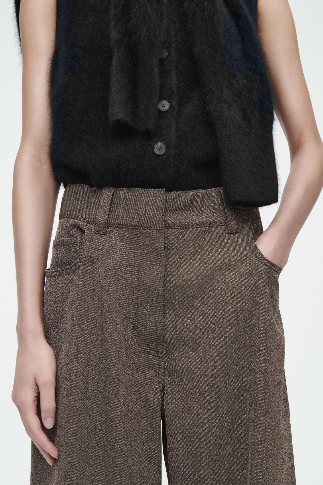 REGULAR WOOL-BLEND WIDE-LEG PANTS Product Image