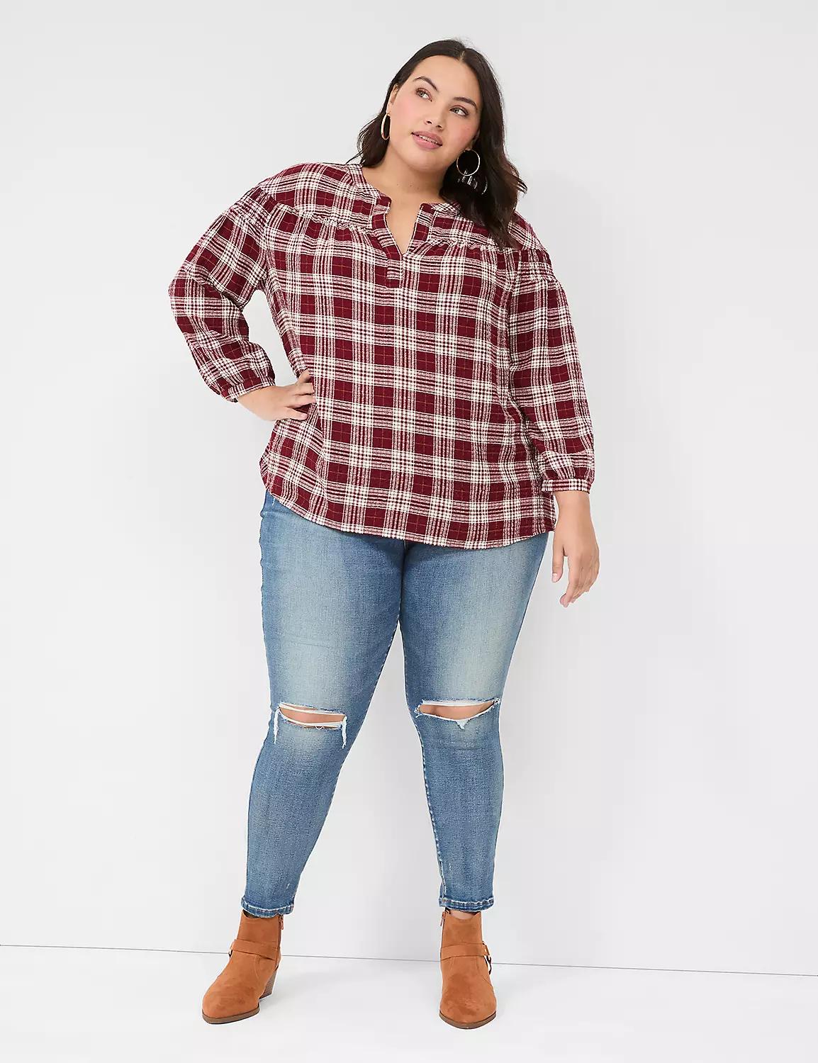 Crinkle Popover Blouse Product Image