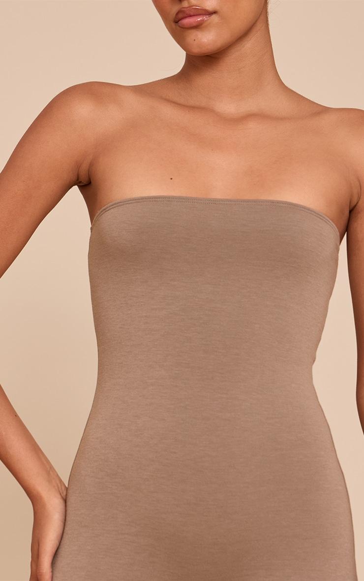 Mushroom Double Layer Contour Jersey Bandeau Wide Leg Jumpsuit Product Image