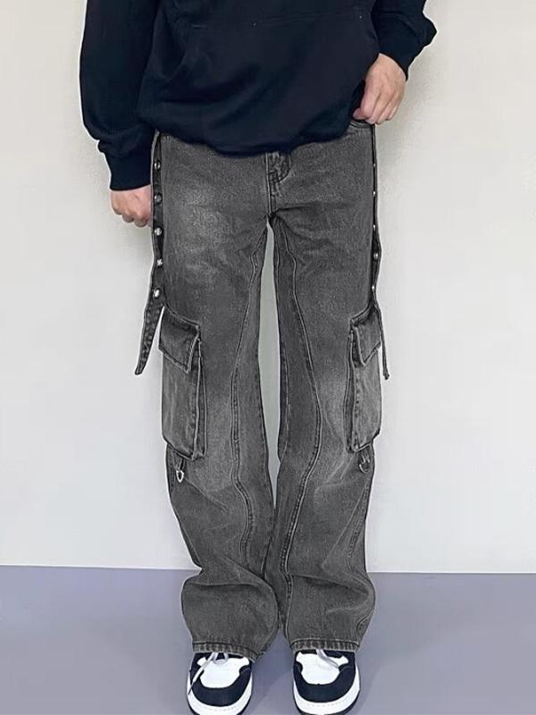 Men's Multi Pocket Eyelet Cargo Jeans Product Image