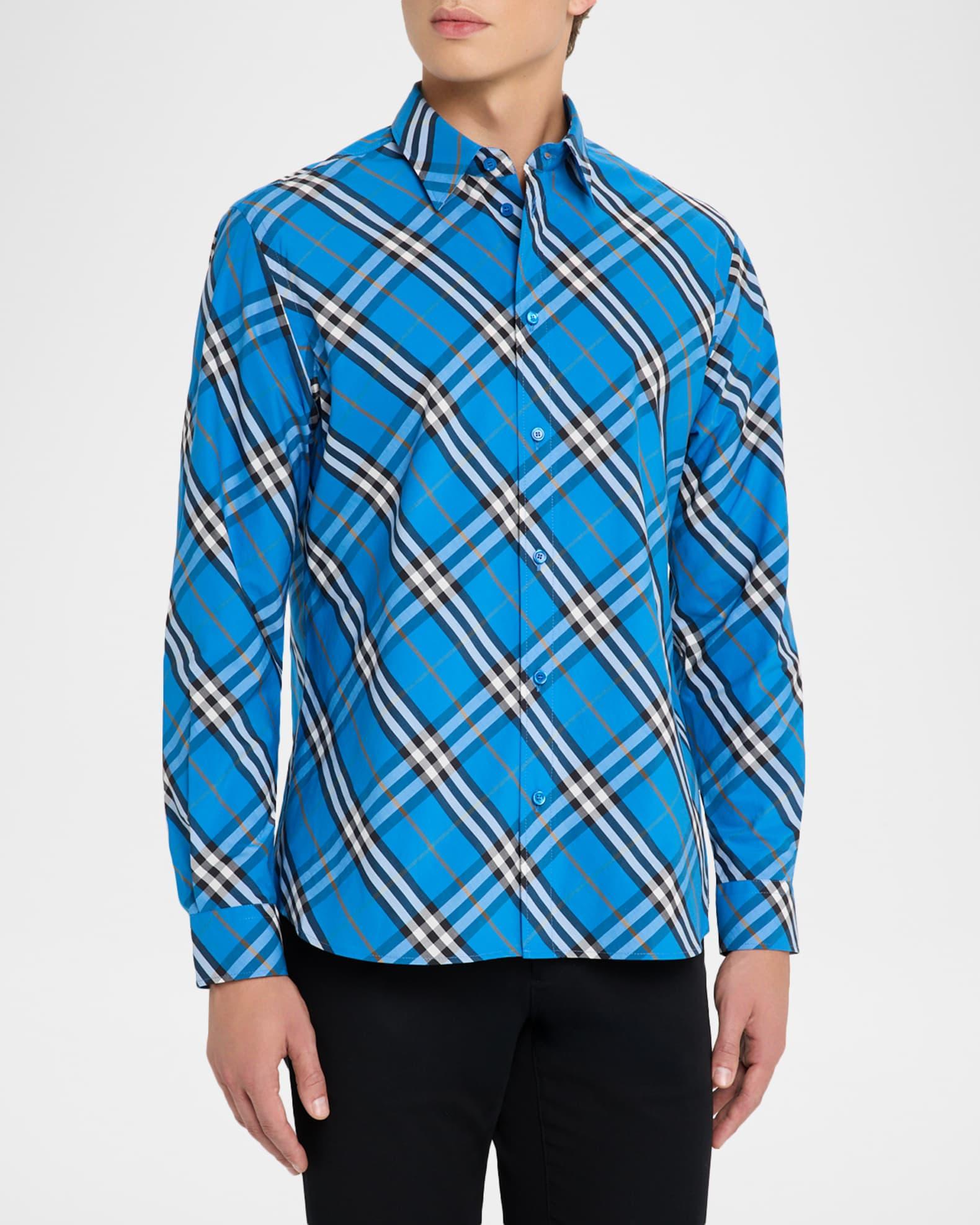 Men's Cotton Large Check Sport Shirt Product Image