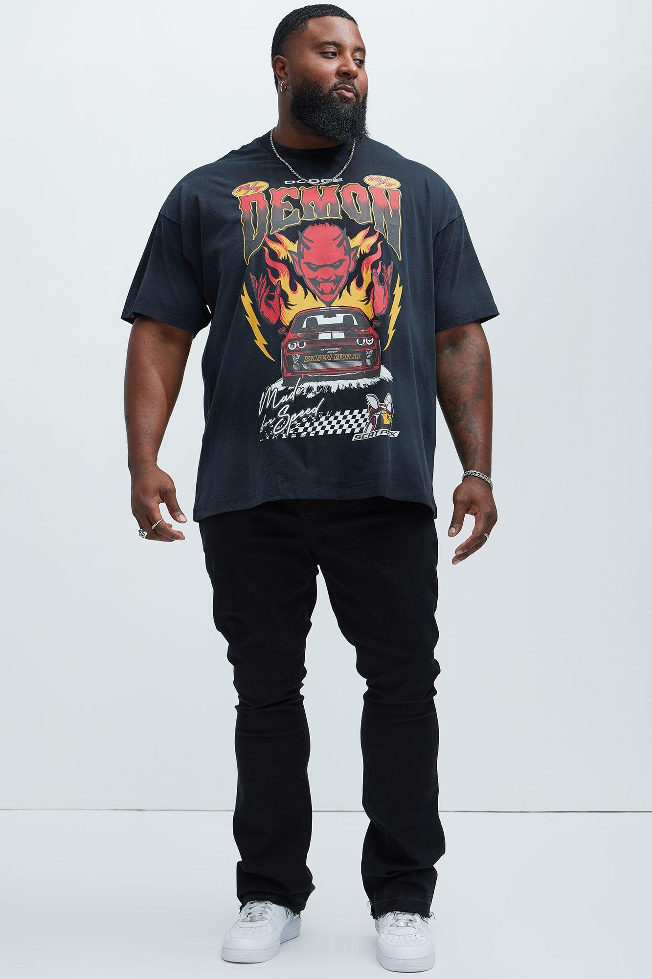 Dodge Hellcat Demon Oversized Short Sleeve Tee - Black Product Image