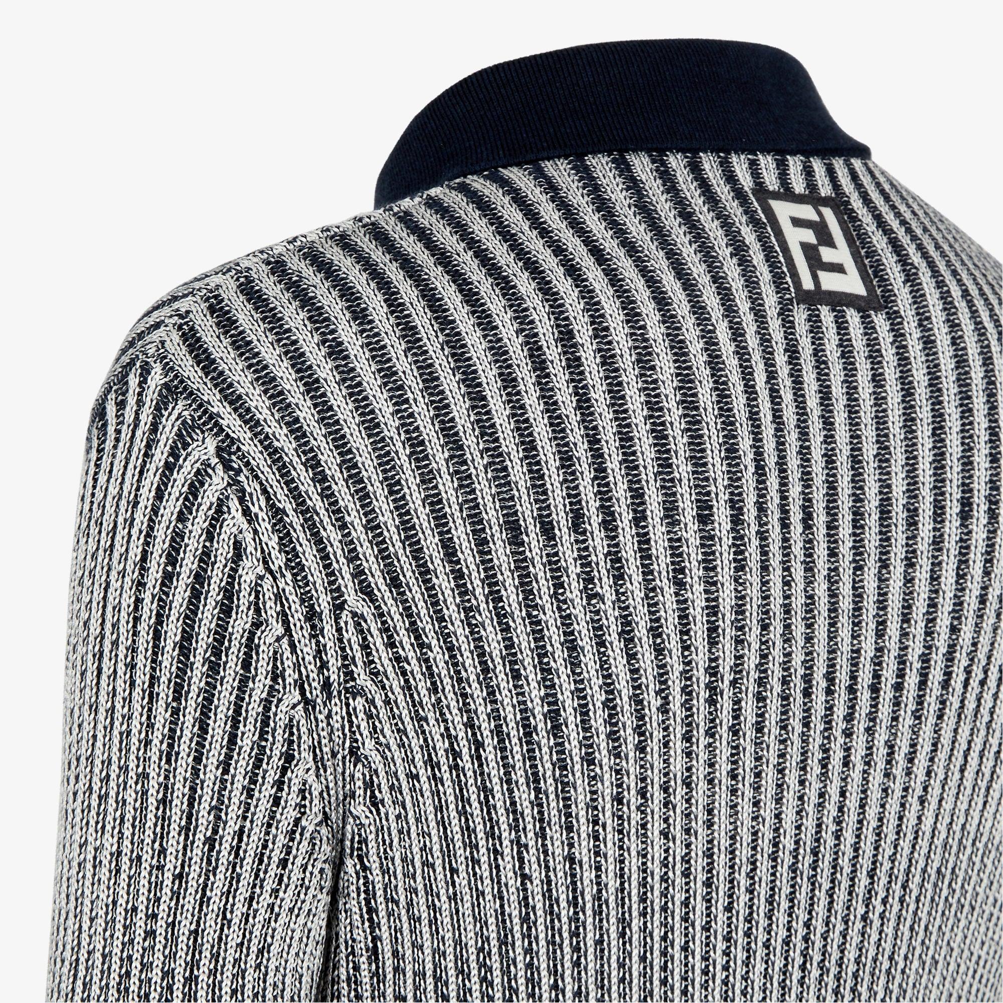 Polo shirtBlue cotton and viscose polo shirt Product Image