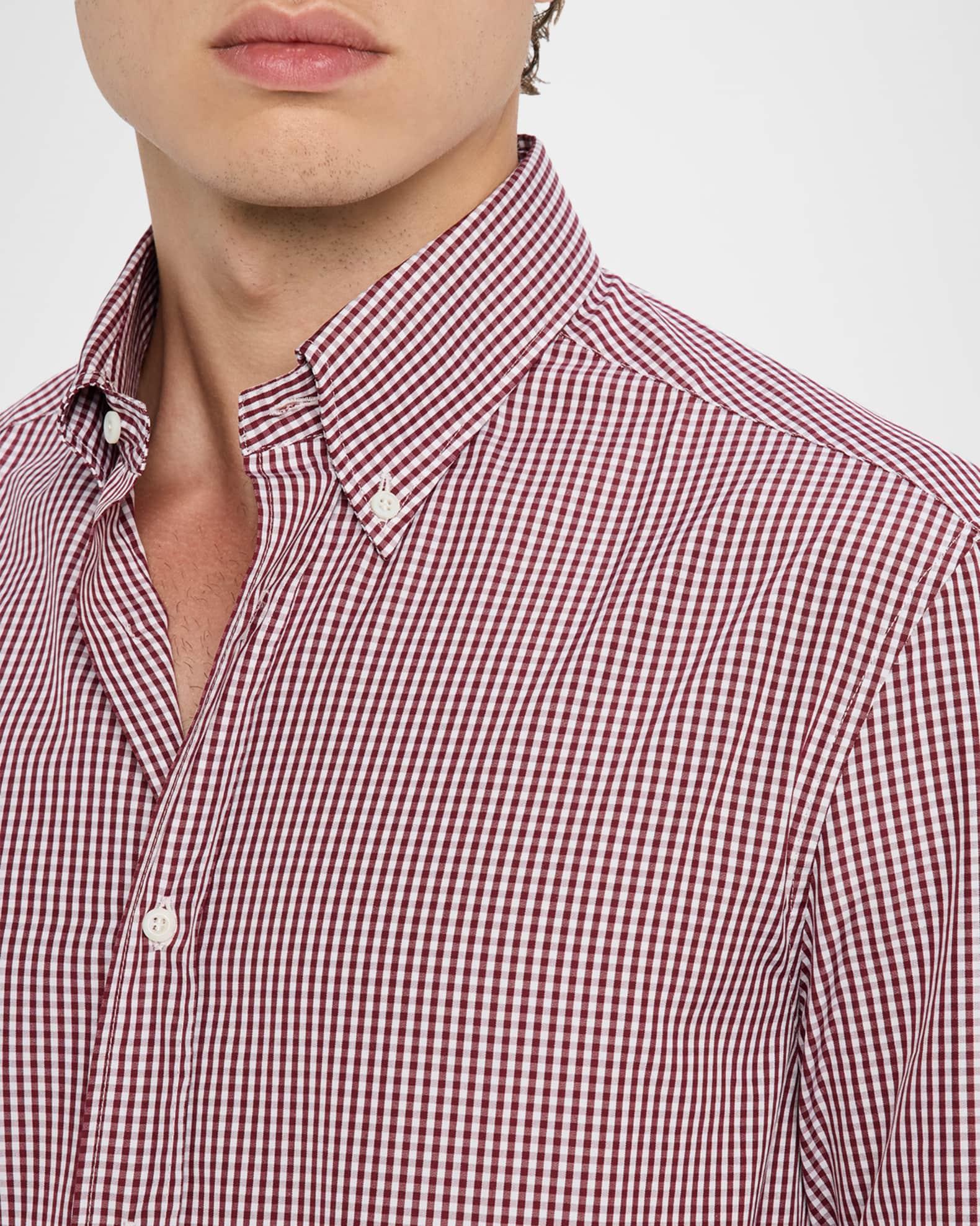 Men's Micro-Gingham Button-Collar Sport Shirt Product Image