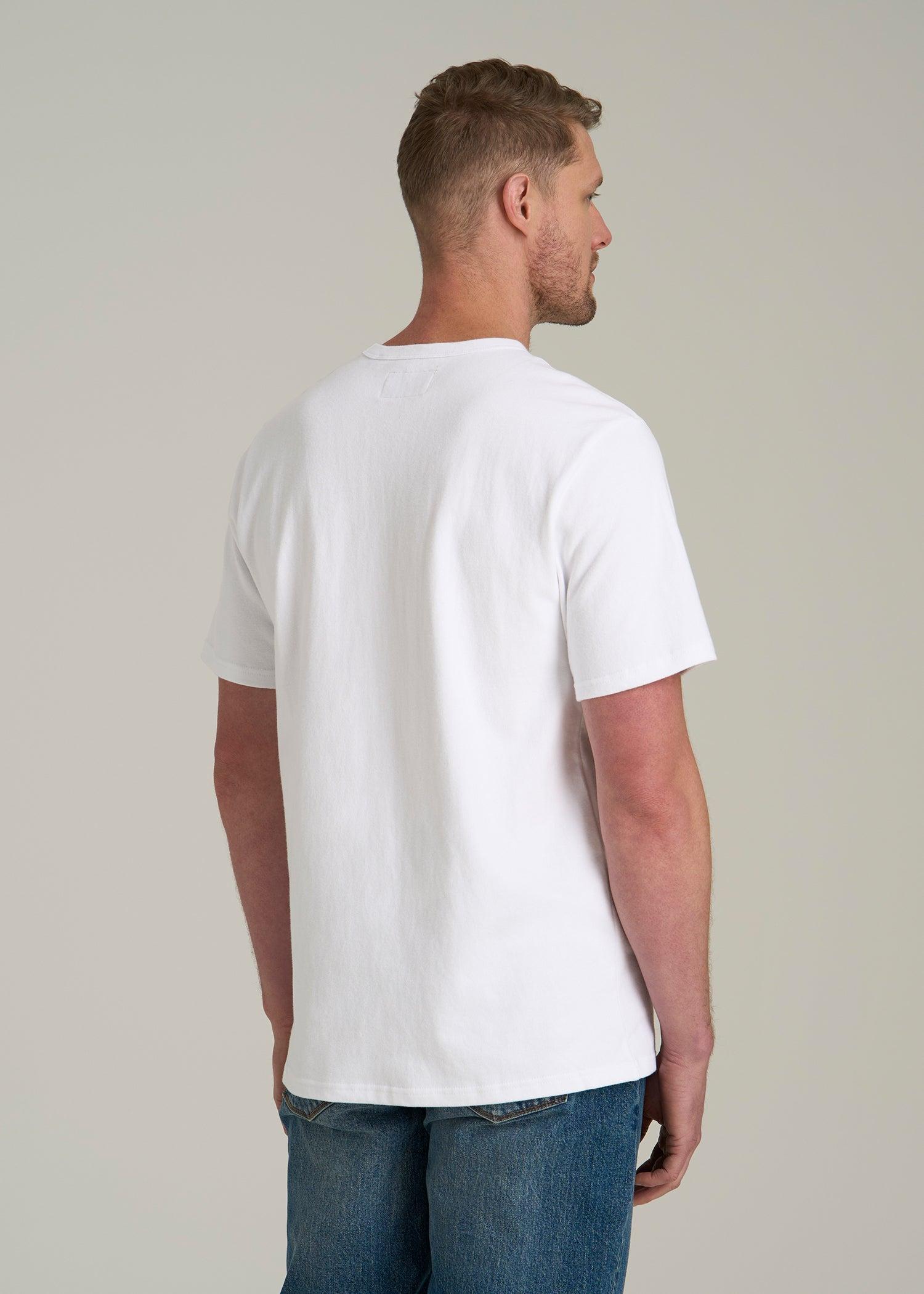 LJ&S Heavyweight Relaxed Fit Tee for Tall Men in White Male Product Image