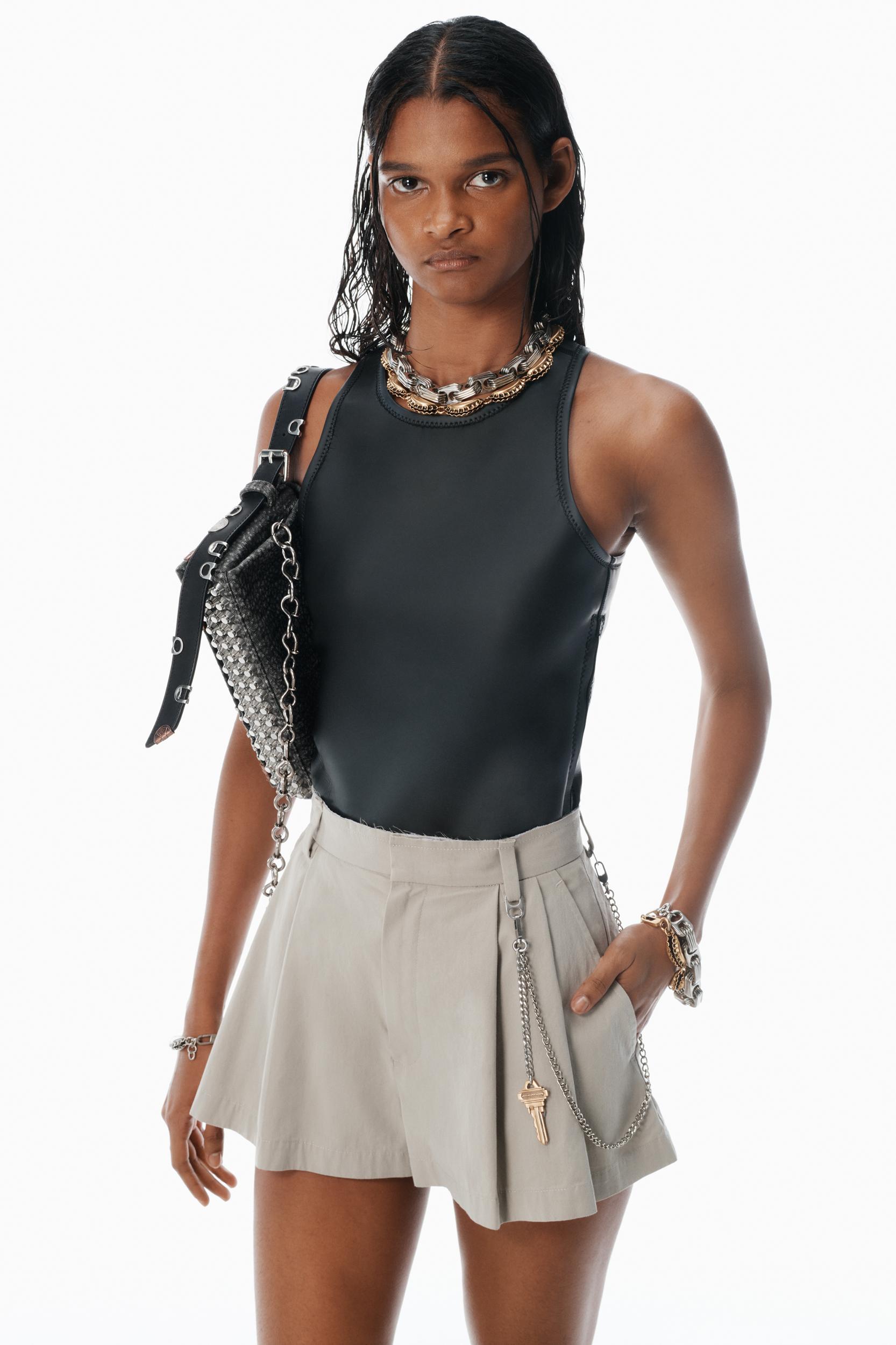 Grey Cotton-blend Shorts Product Image