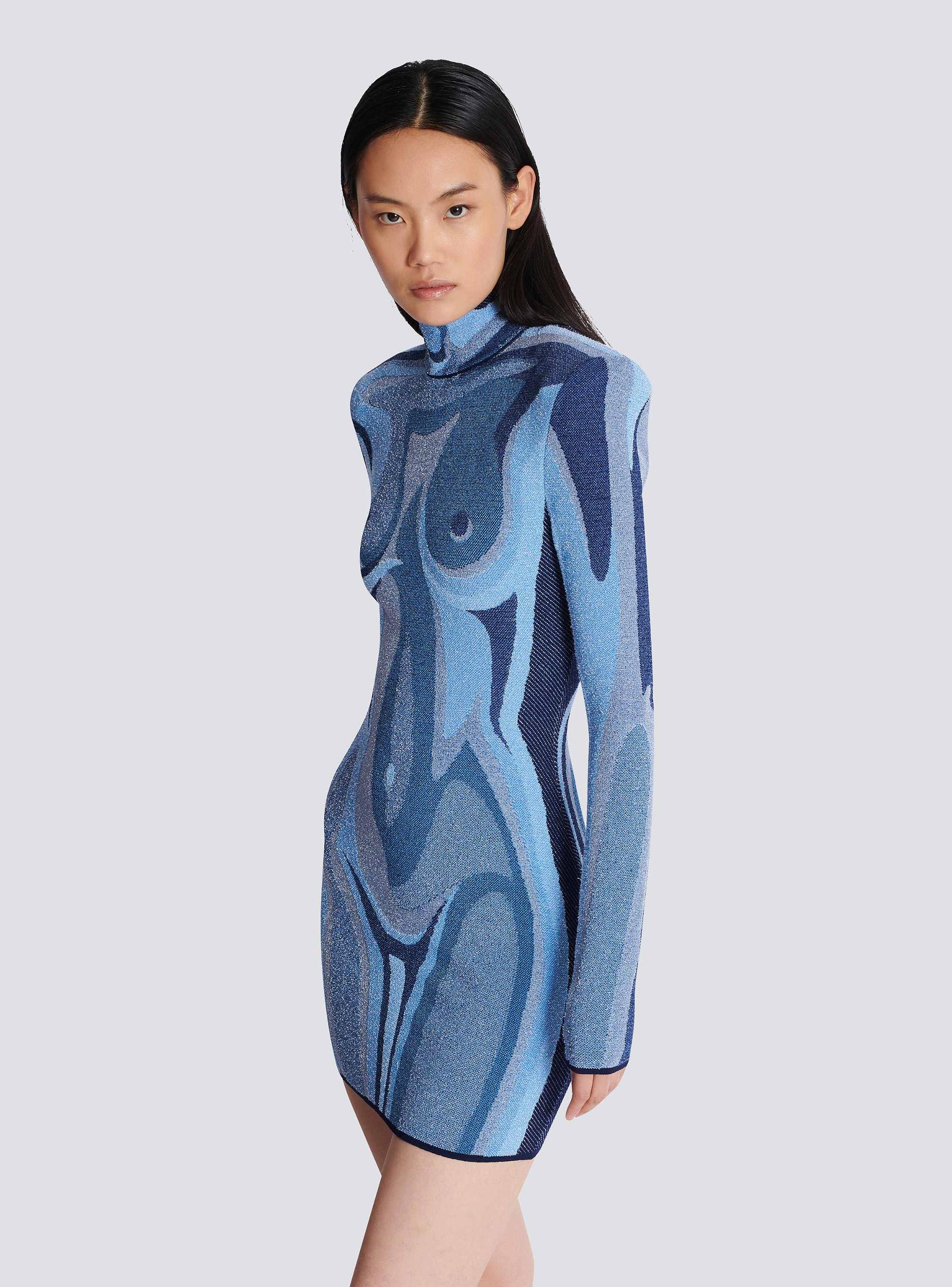 Jacquard knit dress with body motif Product Image