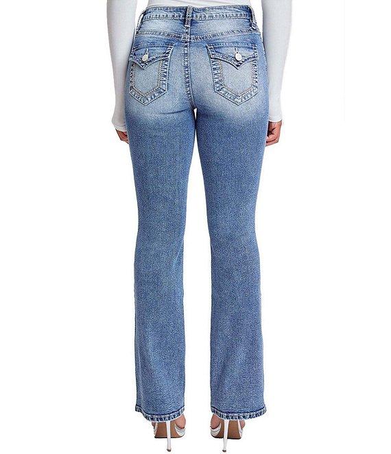 YMI Jeanswear Mid Rise Heavy Stitch Bootcut Jeans Product Image