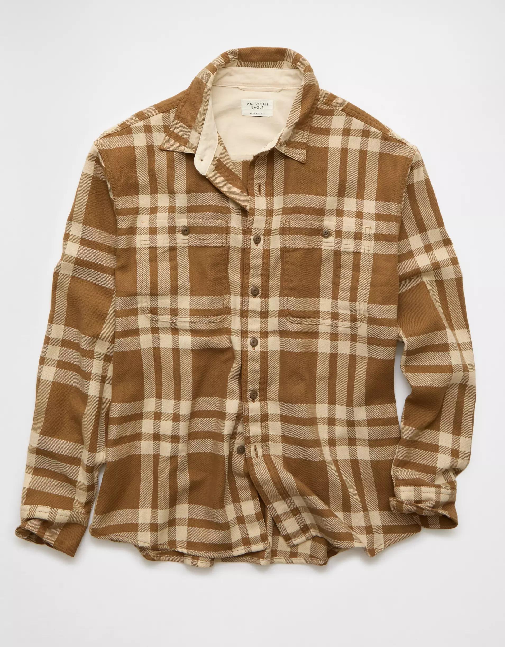 AE Textured Flannel Shirt Product Image