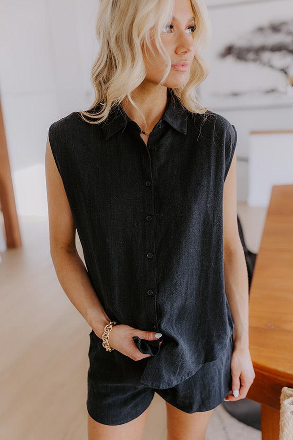 Perfect Match Linen-Blend Button Up Product Image