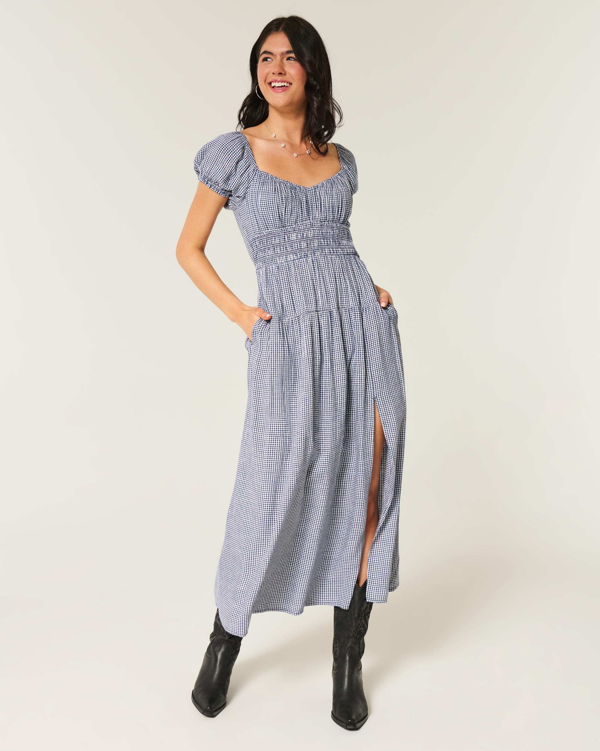 Short-Sleeve Open-Back Maxi Dress Product Image