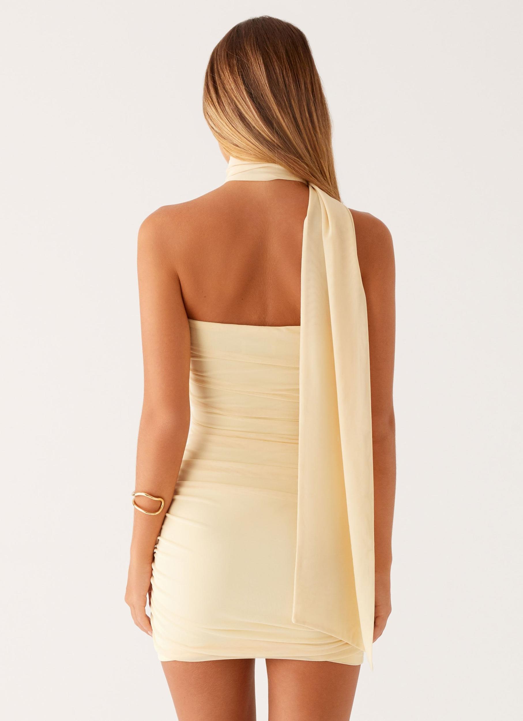 Breaking News Micro Mini Dress - Yellow Product Image
