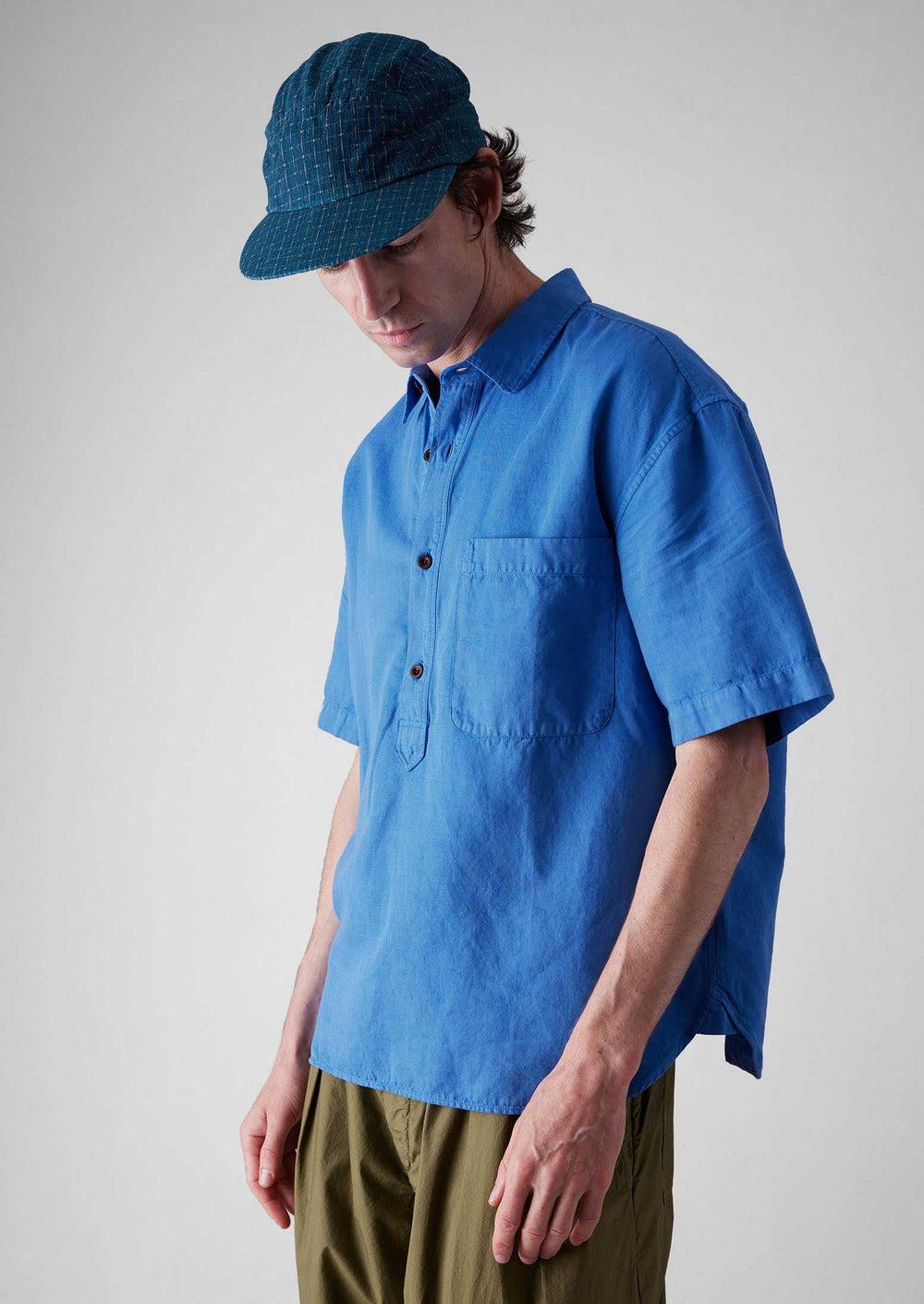 Pullover Short Sleeve Shirt | Sea Blue Product Image
