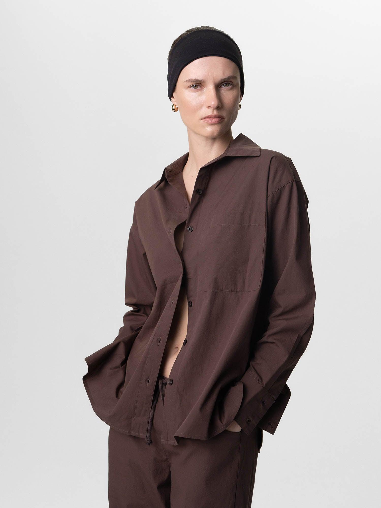 Organic Poplin Long Sleeve Button Down Female Product Image