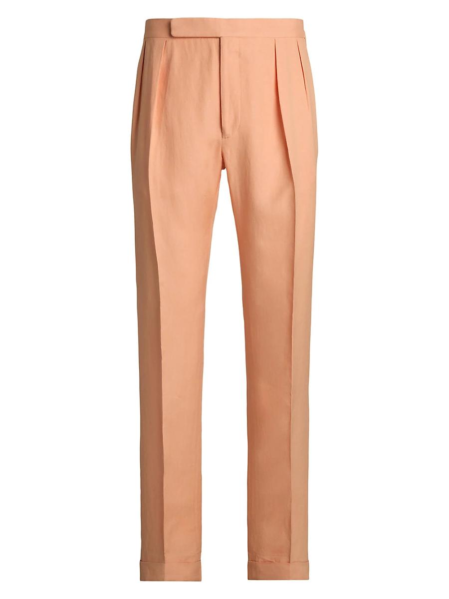 Mens Gregory Hand-Tailored Silk-Linen Trousers Product Image