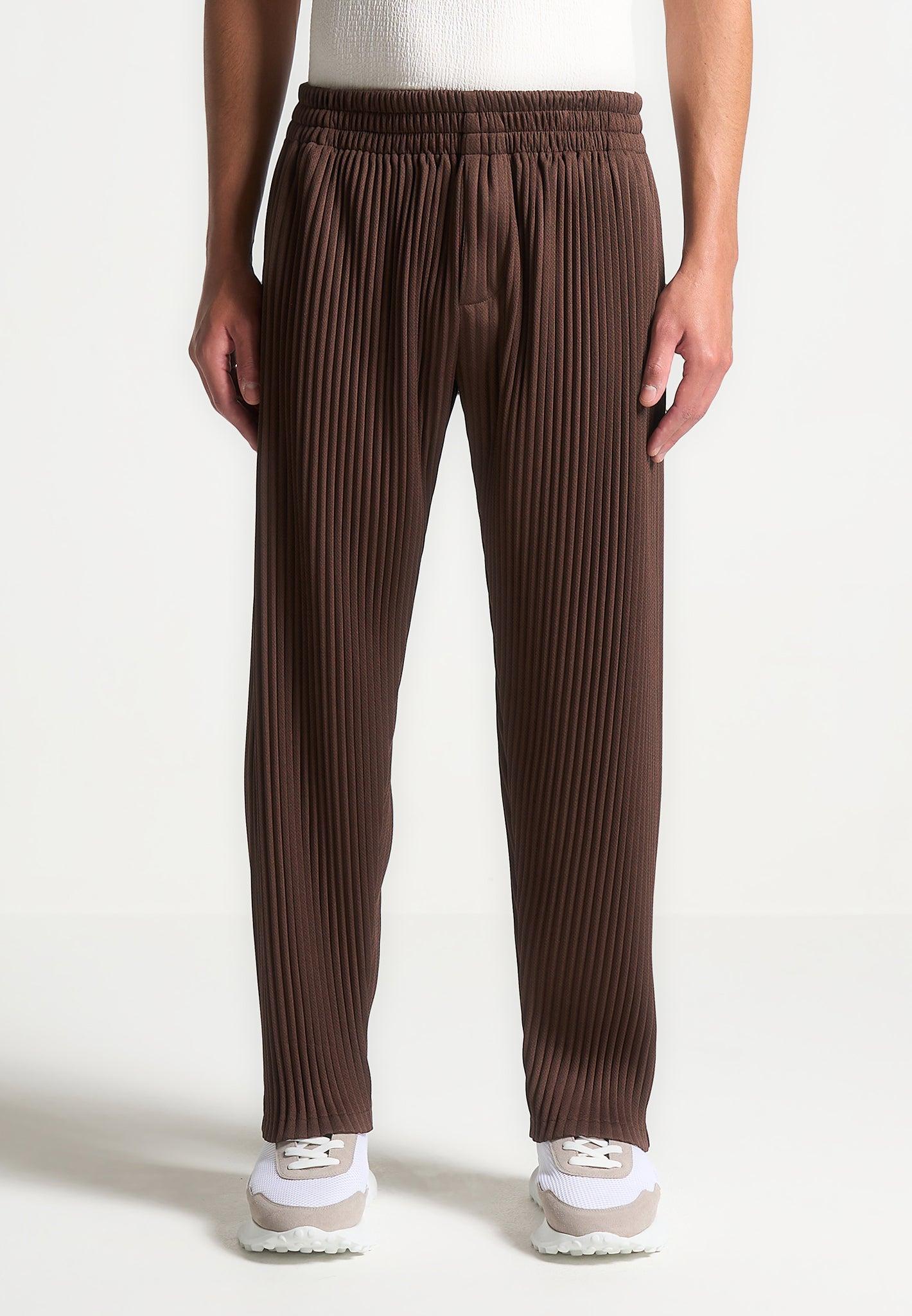 Jonas - Pleated Trousers - Brown Male Product Image