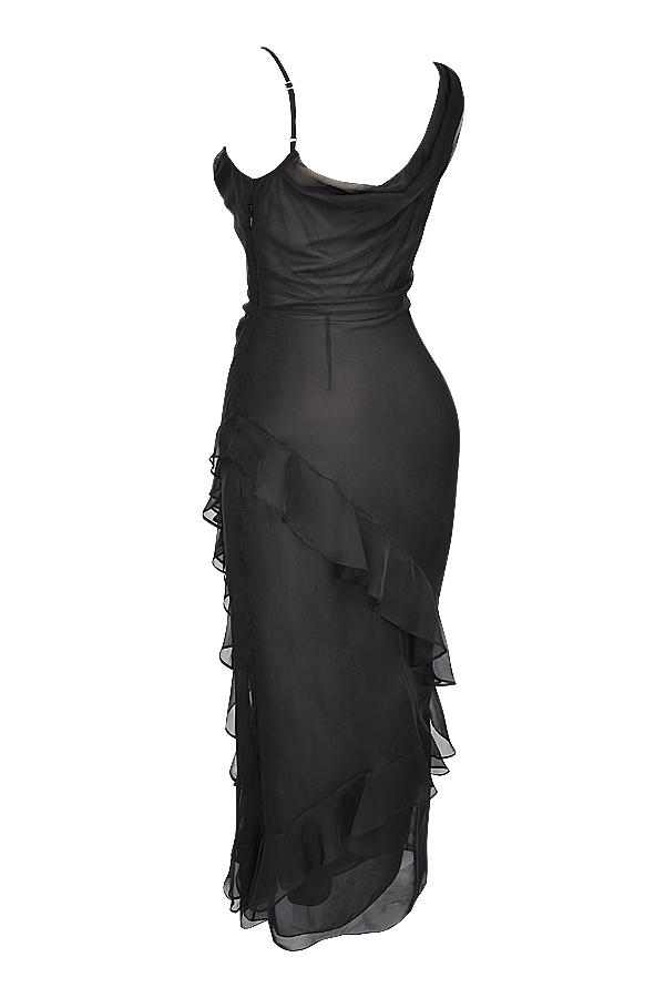 Malila  black ruffle maxi dress Product Image