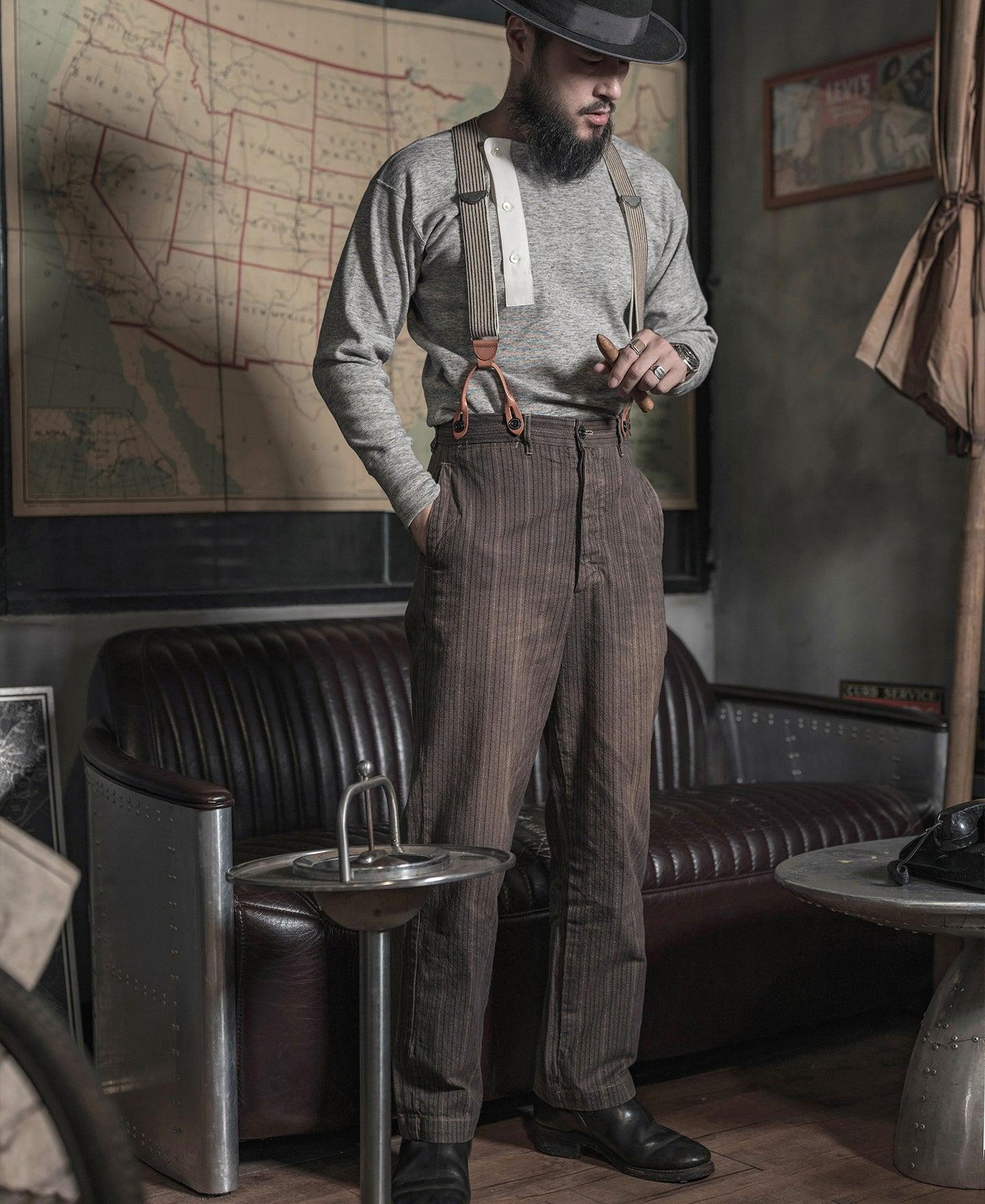 14 oz Side Closing Henley Shirt - Gray Product Image