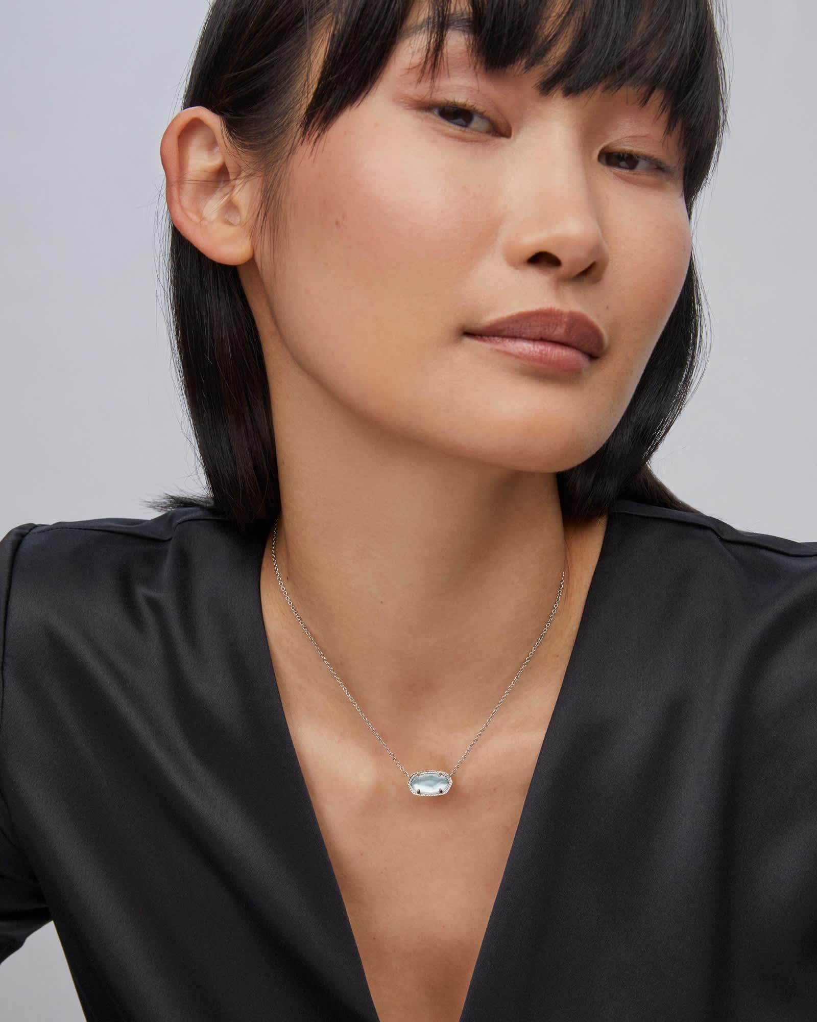 Elisa Silver Pendant Necklace in Dichroic Glass Product Image