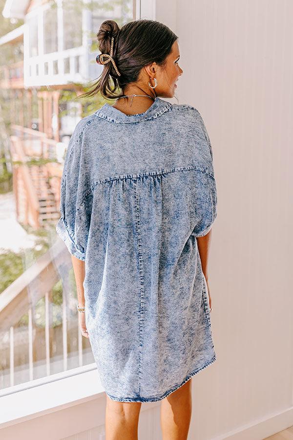 Park Stroll Chambray Shift Dress Product Image