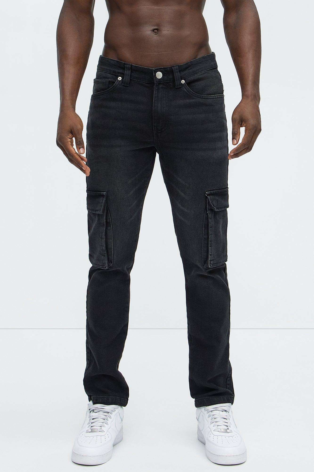 Classic Slim Cargo Jeans - Black Wash Product Image