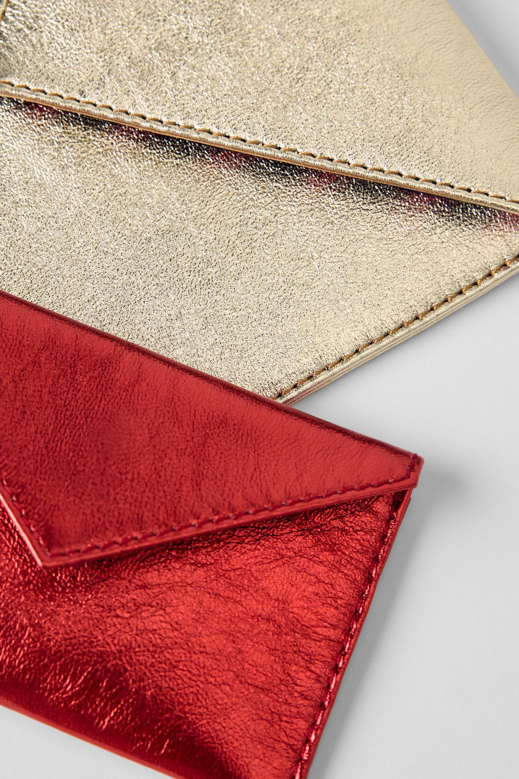 METALLIC EFFECT DOUBLE LEATHER WALLET KATE MOSS X ZARA Product Image