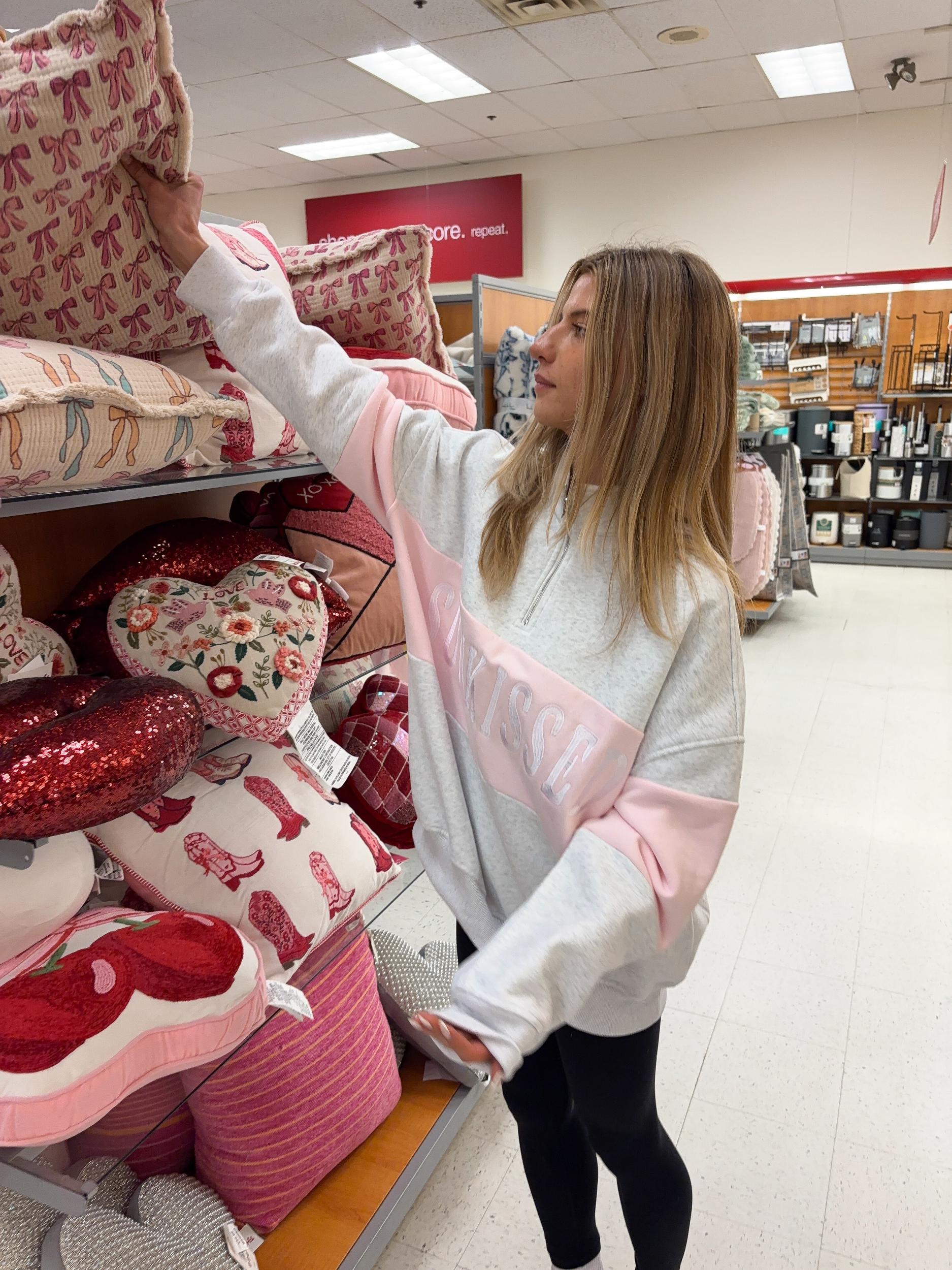 Pearl Grey And Pink Sunkissed Embroider Quarter-Zip Product Image