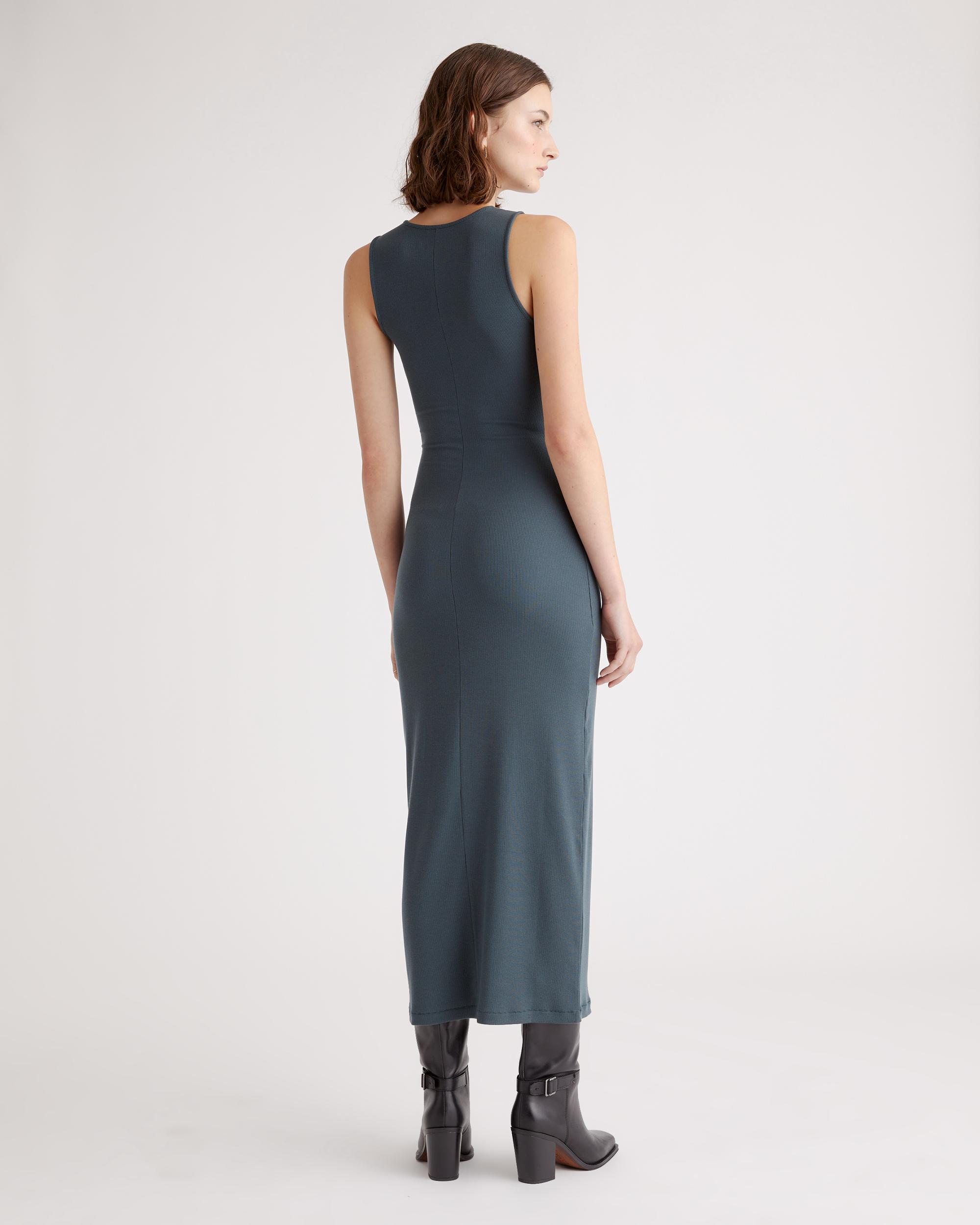 Quince | Women's Tencel Rib Knit Tank Top Midi Dress Product Image