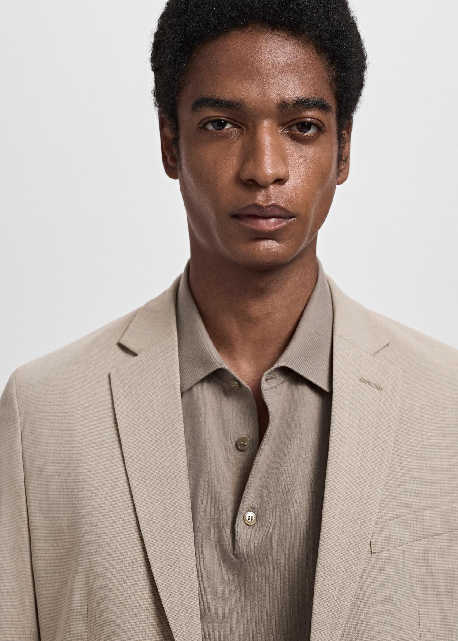 Super slim-fit suit jacket in stretch fabric - Men | MANGO USA Product Image