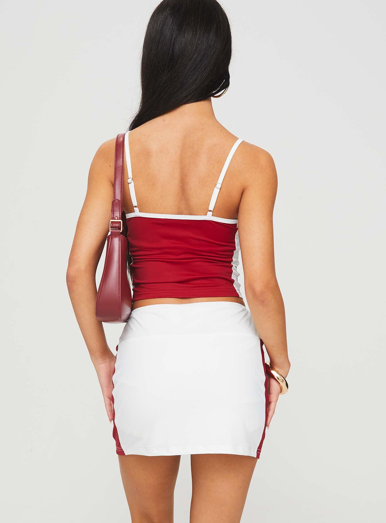Tex Skort White / Red Product Image
