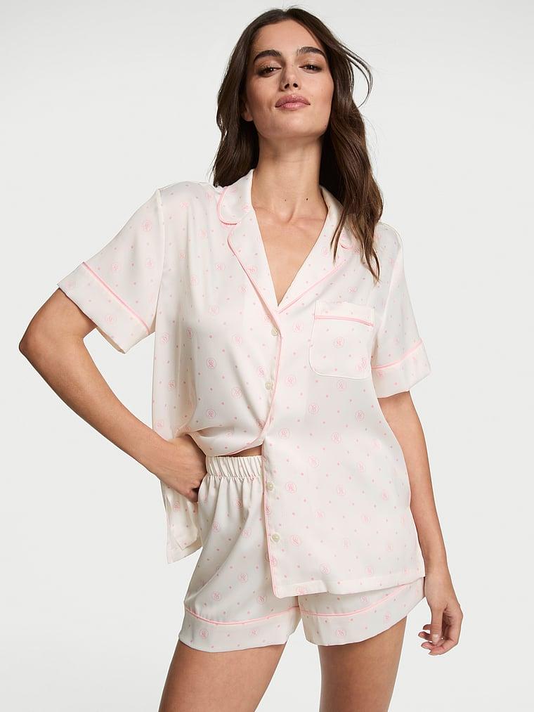 Glazed Satin Short Pajama Set Product Image