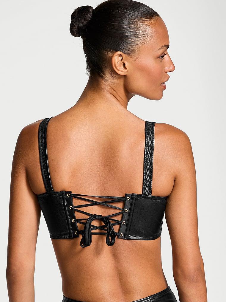 Faux Leather Mini Corset Top Product Image