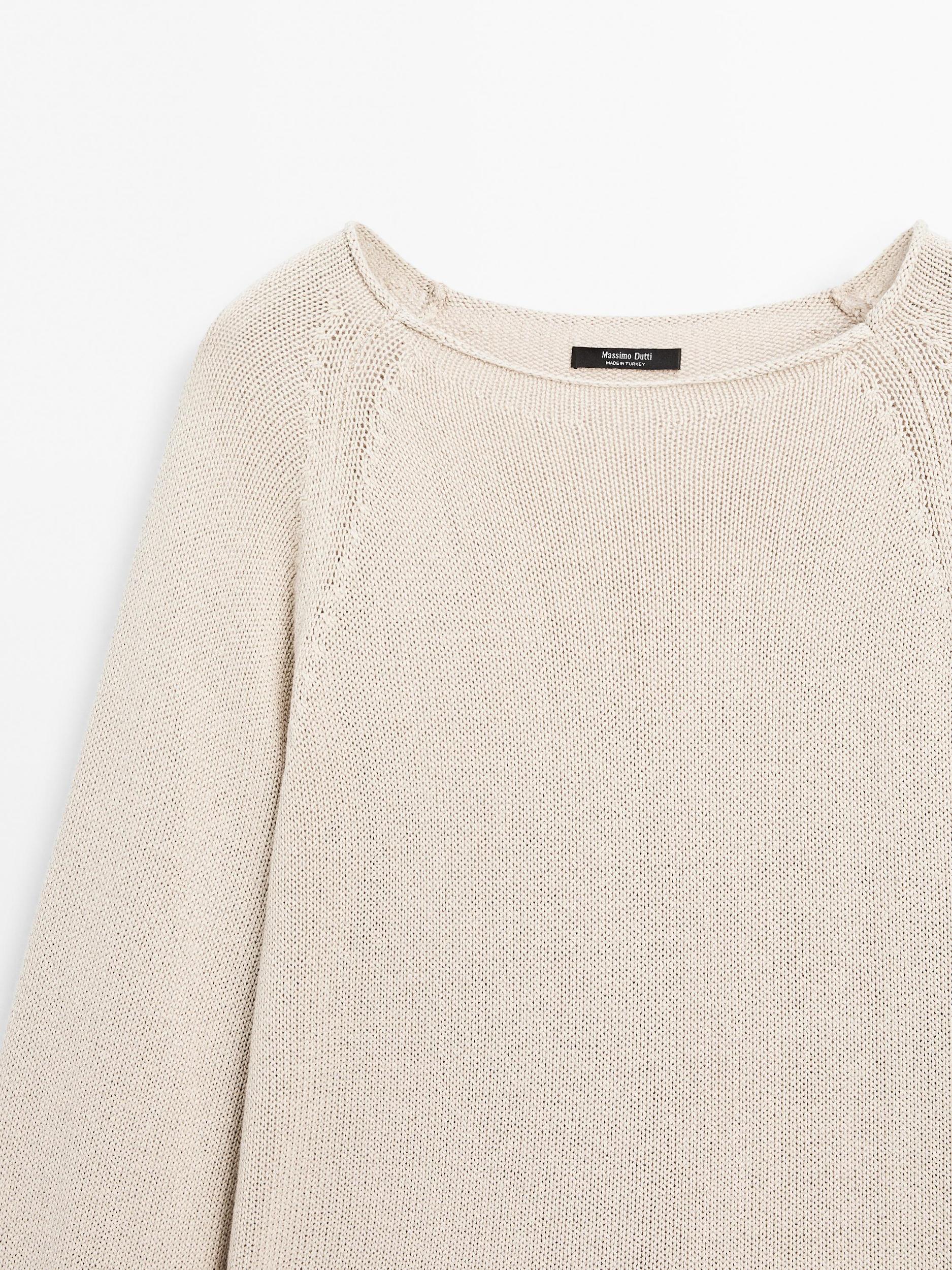 Purl knit cutwork sweater Product Image