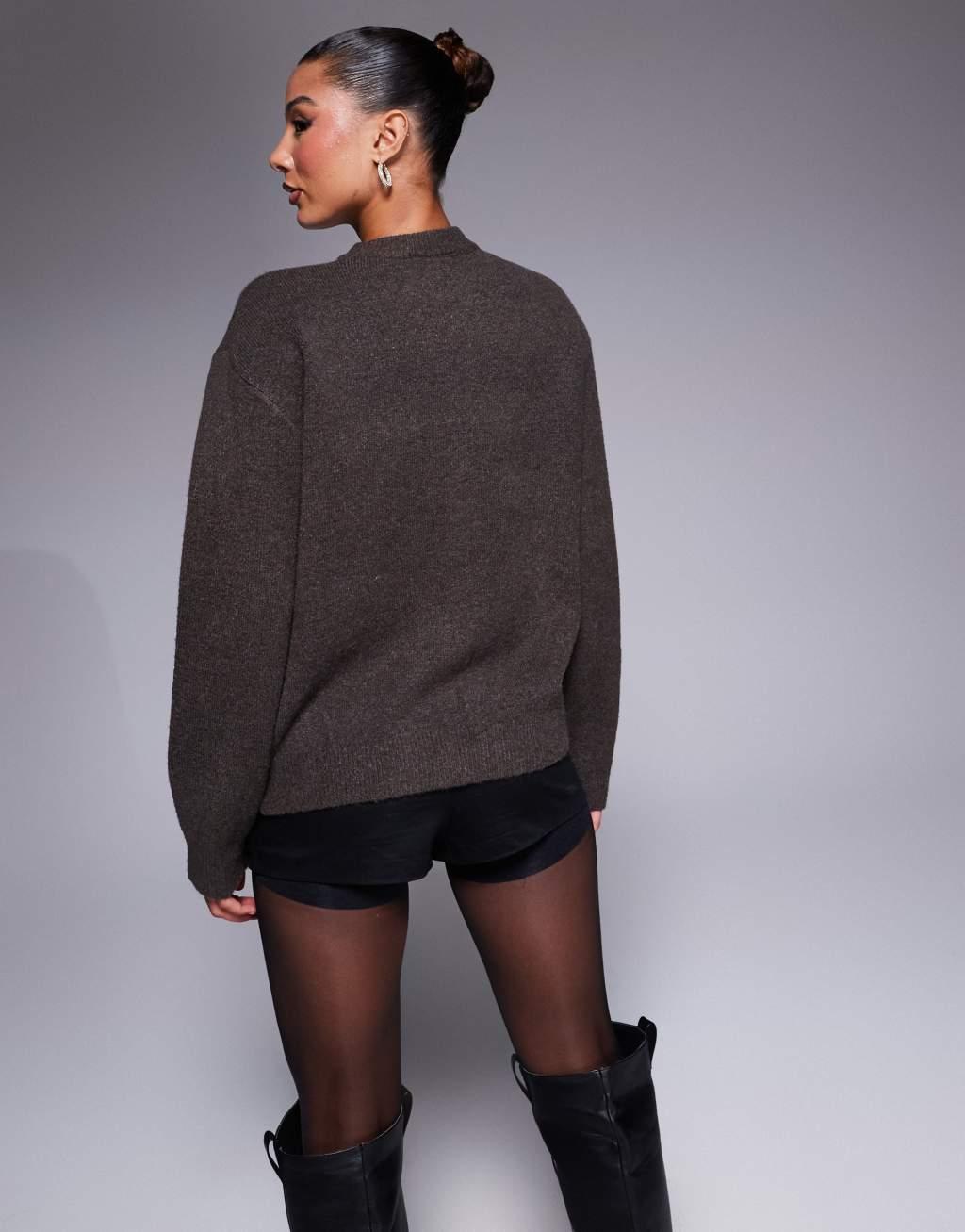 The Couture Club CTRE knit sweater in brown Product Image
