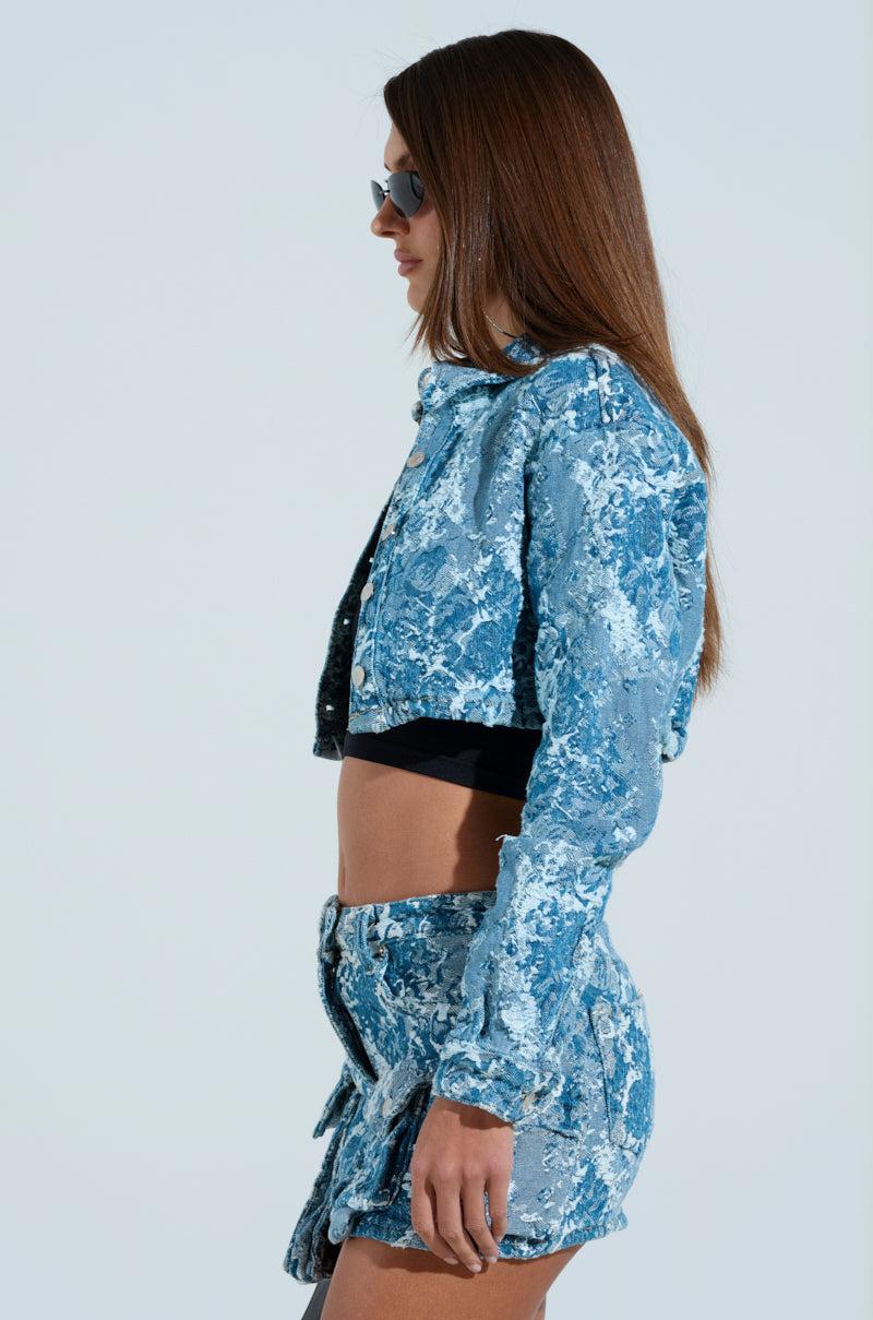 DAY N NIGHT CROPPED DENIM BUTTON DOWN Product Image