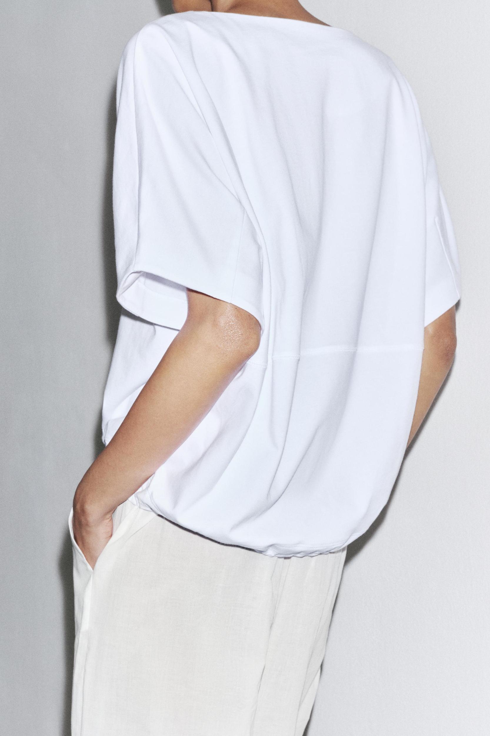 GATHERED COTTON T-SHIRT Product Image