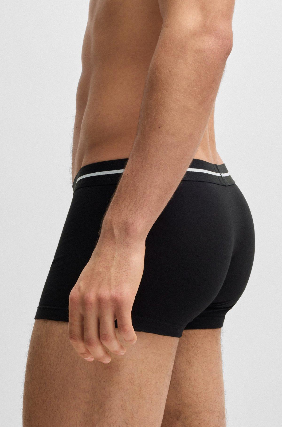 Three-pack of stretch-cotton trunks with logo waistbands Product Image