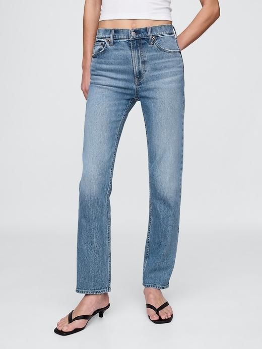 High Rise Studded &apos;90s Straight Jeans Product Image