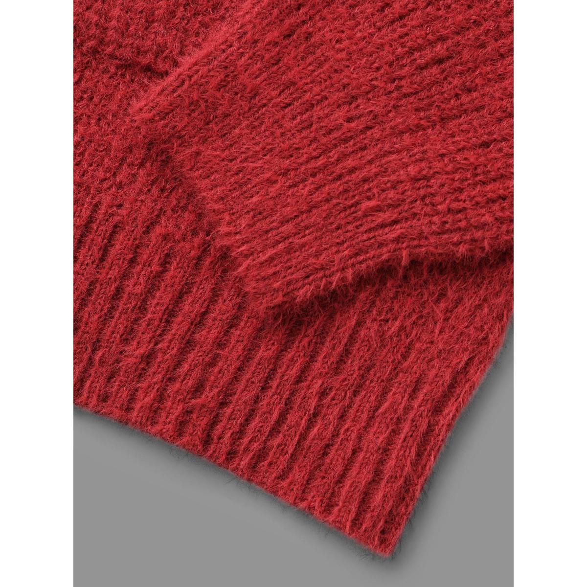 Plus Size Mink-Hair Feel Pockets Open Front Cardigan Scarlet Women Casual Loose Long Sleeve Everyday Cardigans BloomChic 14-16/1X Product Image