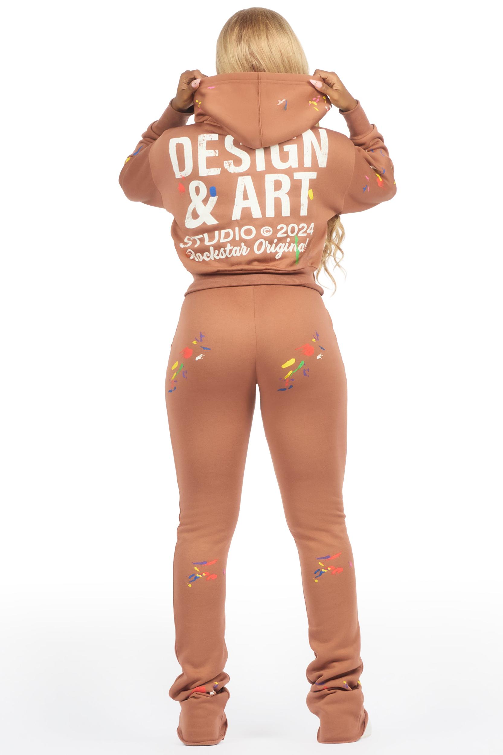 Kristiane Mocha Crop Super Stacked Trackset Female Product Image